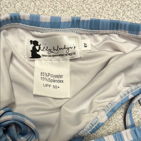 Floral and Gingham Two-Piece Swimsuit - Picture 4 of 8